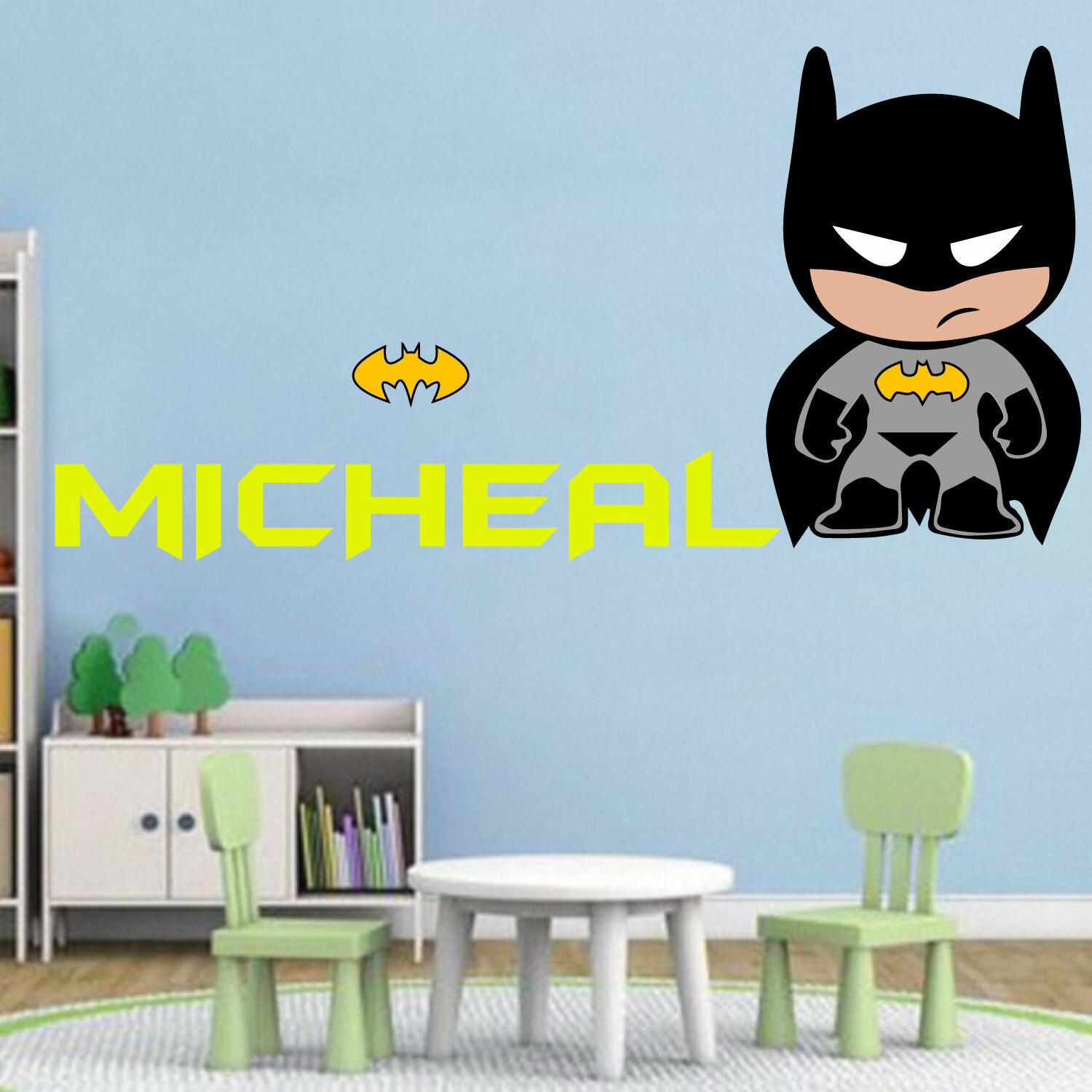 Batman Boy CUSTOM NAME Wall Decal Nursery Vinyl Sticker Home Decor