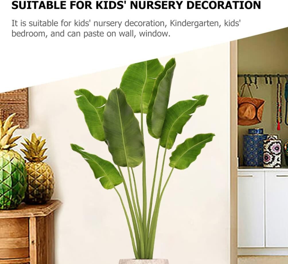 VOSAREA Green Plant Wall Decals 3D Potted Stickers 90X40CM,