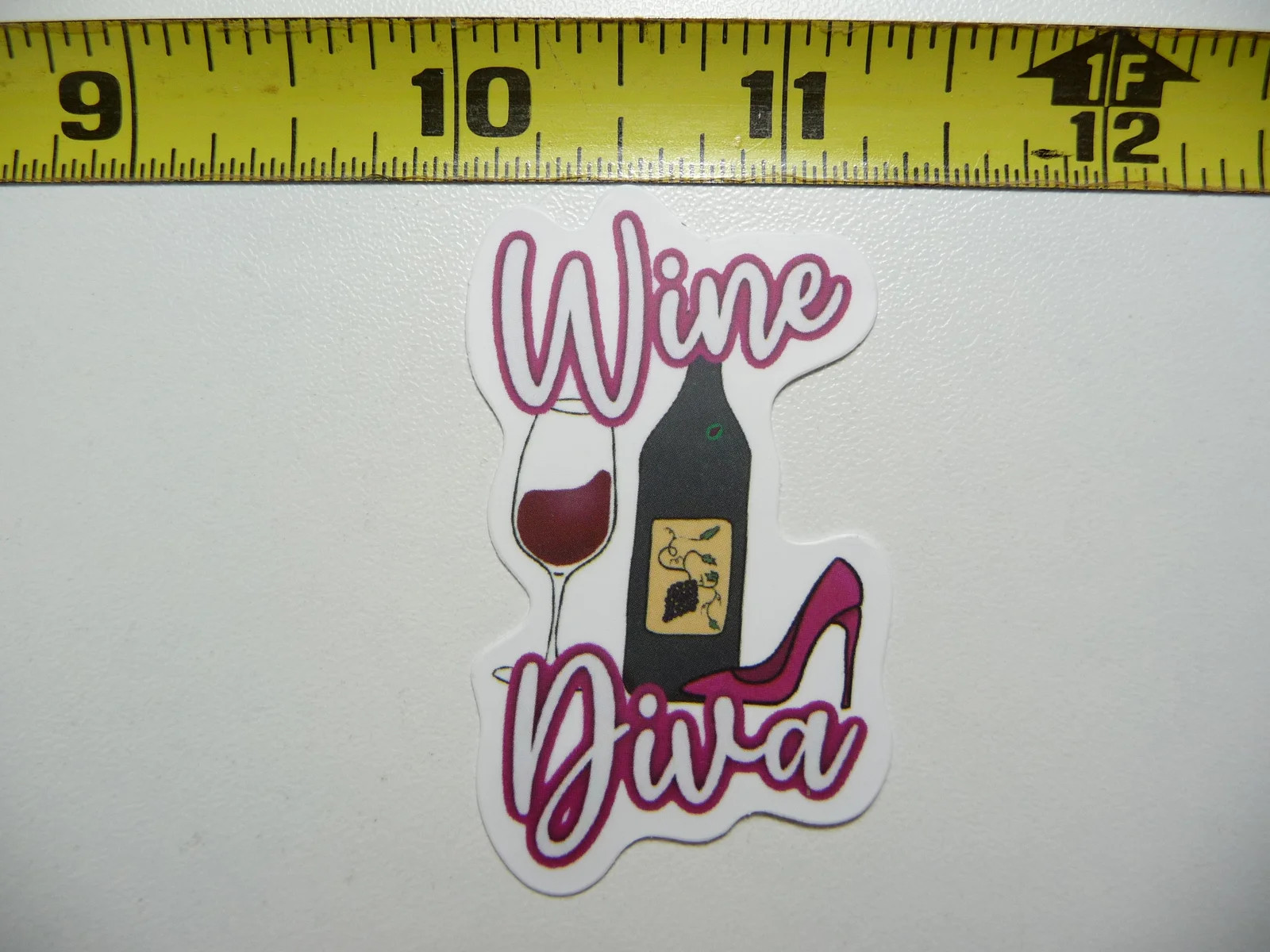 WINE DIVA HIGH HEEL SHOE SMALL STICKER DECAL SARCASM SARCASTIC SAYING FUNNY