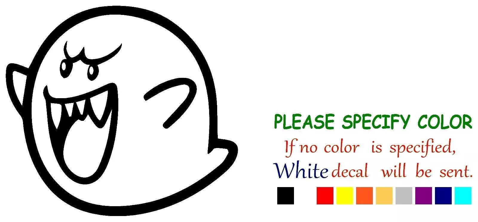 Boo Super Mario Adhesive Vinyl Decal Sticker Car Truck window Various Sizes