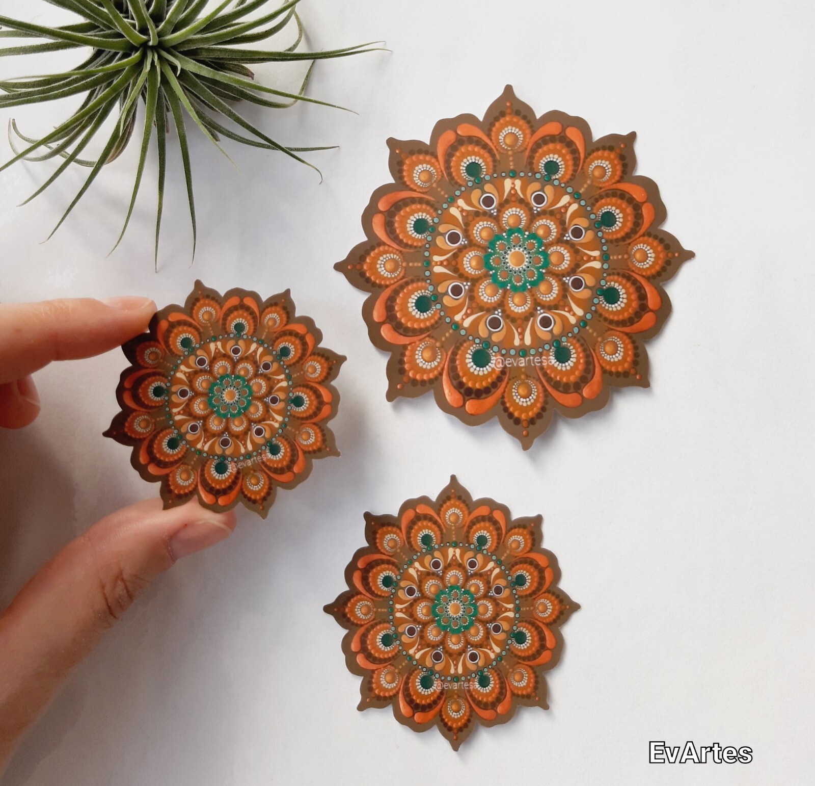 Oxidized Copper Mandala Vinyl Sticker, Meditation Yoga Buddha Water Bottle Decal