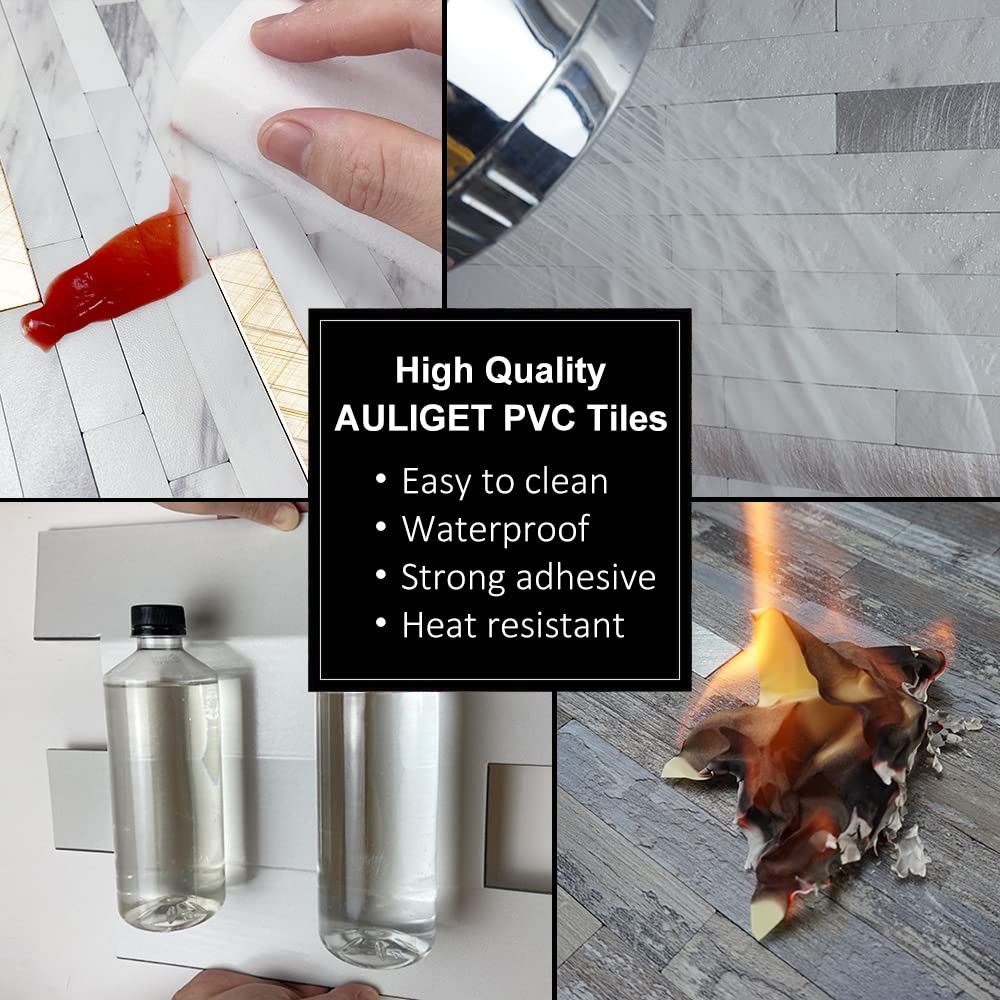 20 Sheets Faux Stone Peel and Stick Backsplash, White Marble Look PVC Wall Ti…