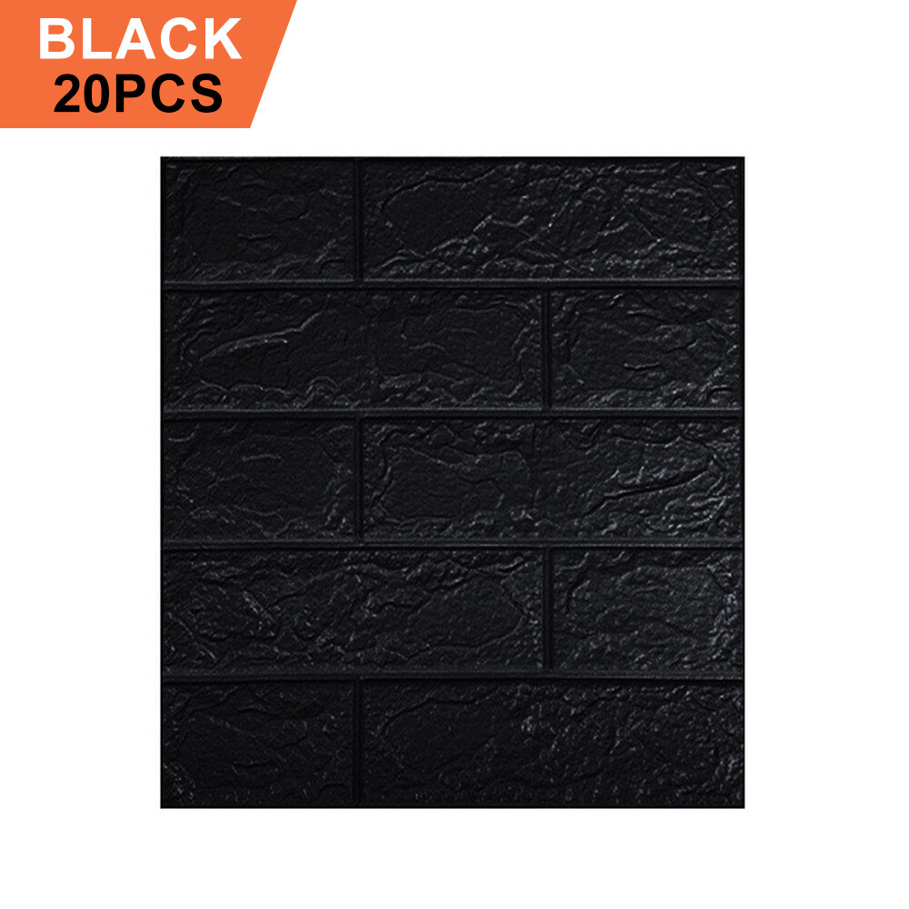 10/20 x 3D Waterproof Tile Brick Wall Sticker Self-adhesive Foam Panel Wallpaper