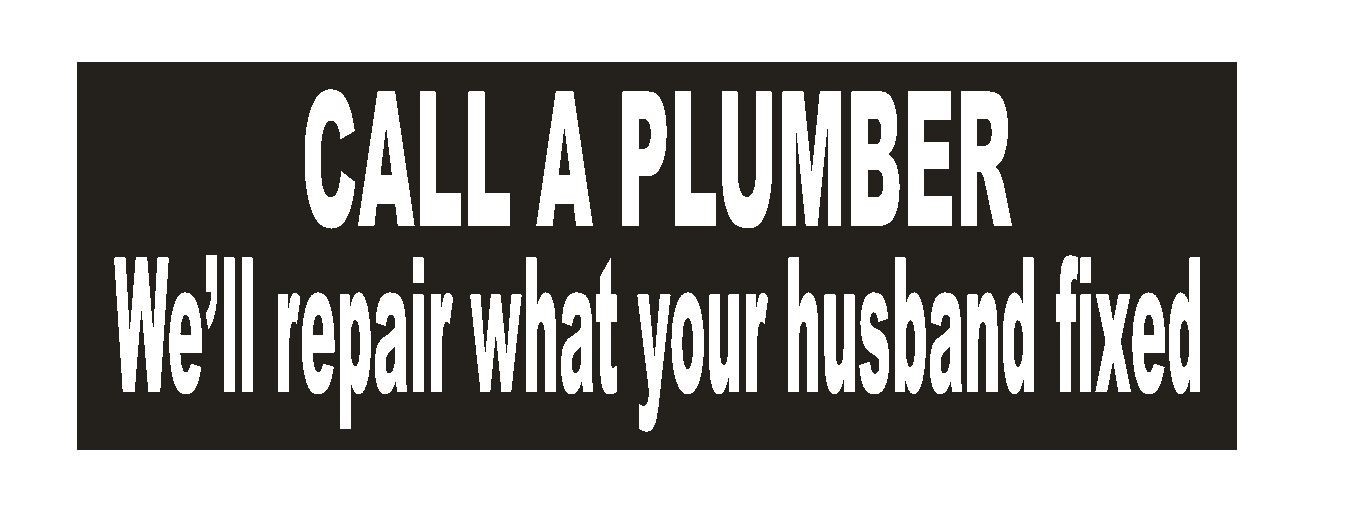 Call a Plumber Funny Bumper Sticker or Helmet Sticker D644