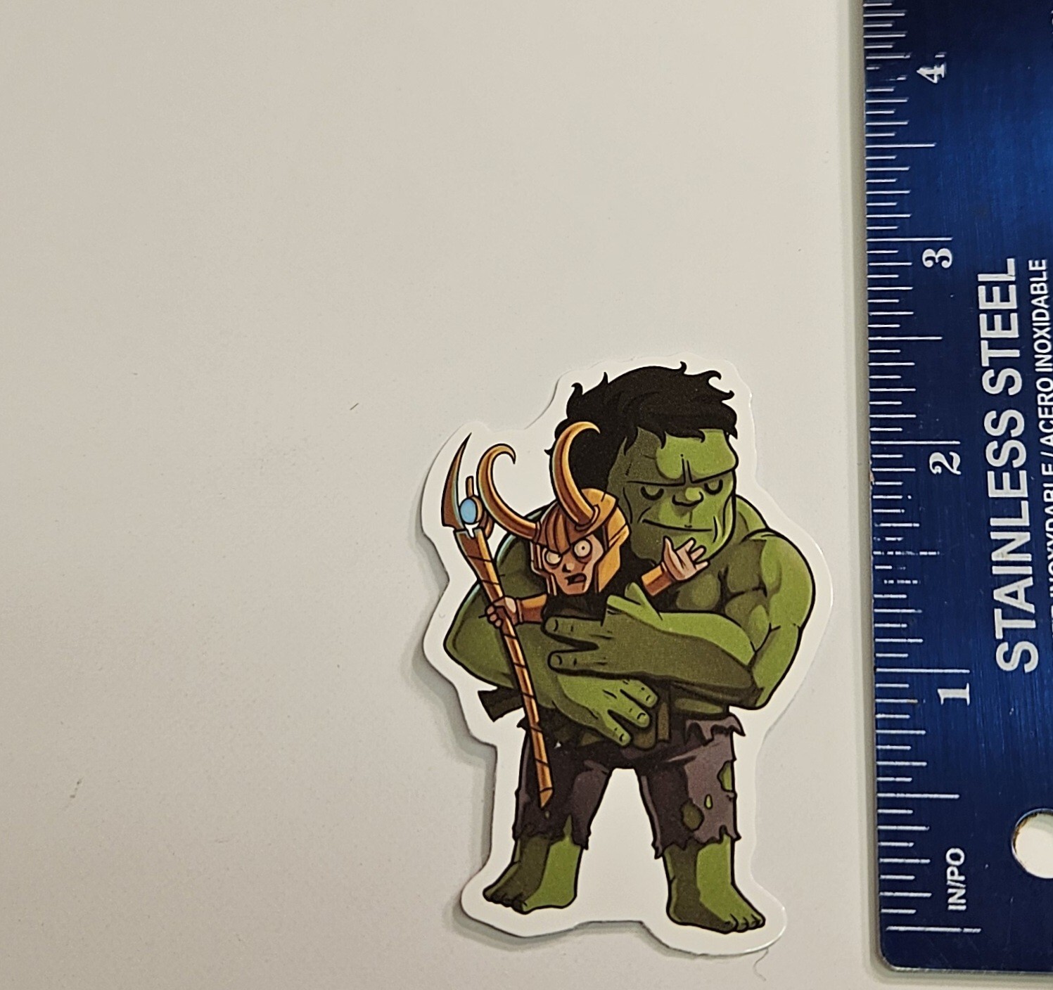 The Hulk Hugs Loki Sticker Cute Avengers Skateboard Decal