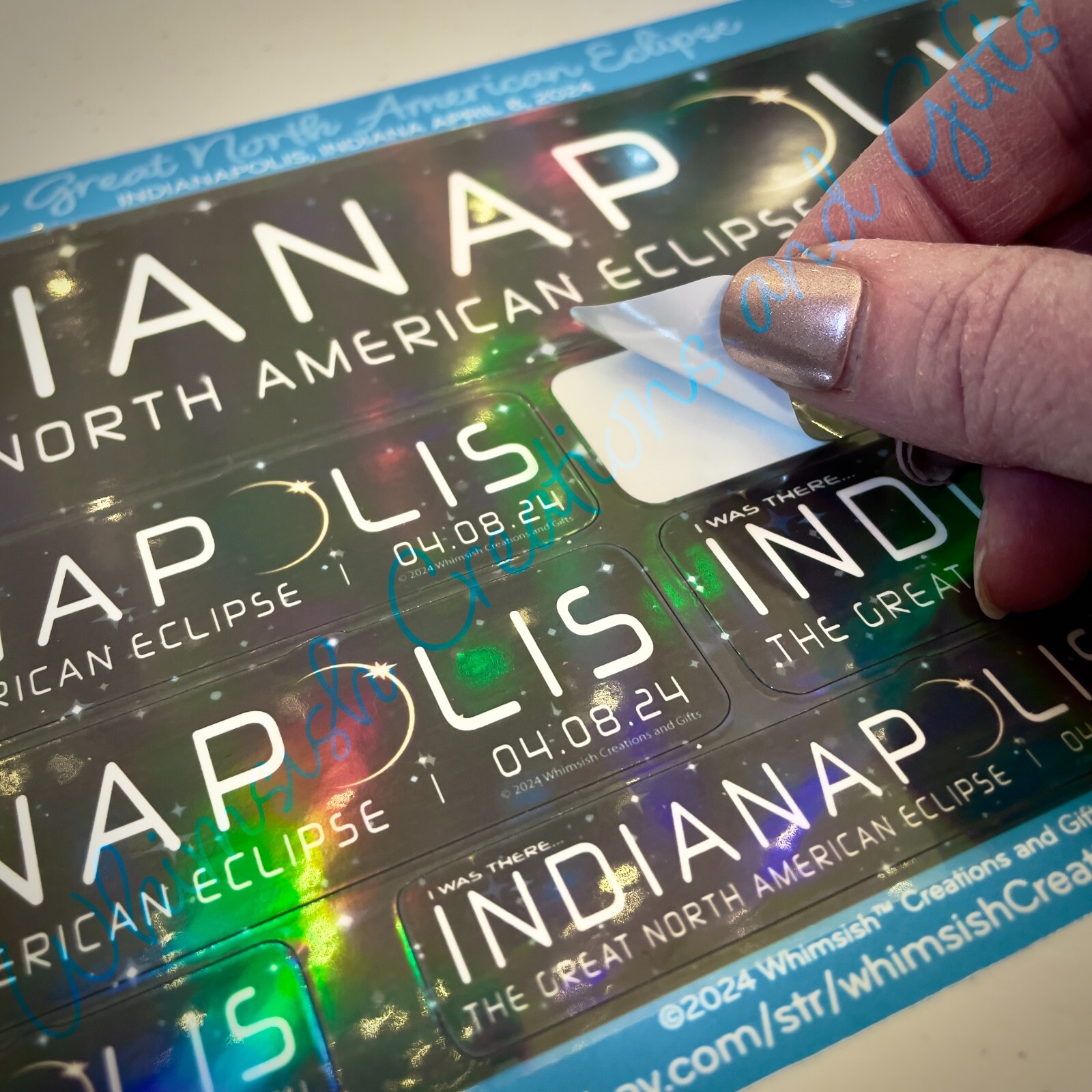 Eclipse 2024 Commemorative Indianapolis Holographic Vinyl Sticker Sheet