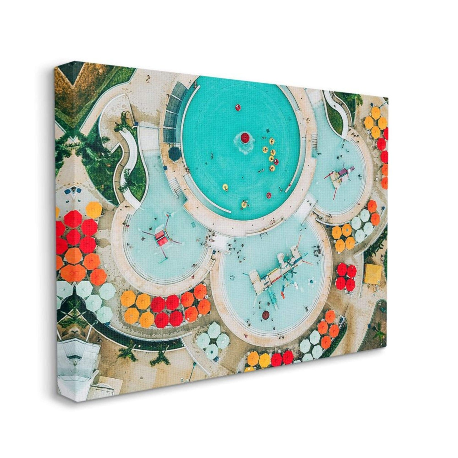 Stupell Industries Tropical Summer Pool Resort Vibrant Circles 36"L x 1.5"W