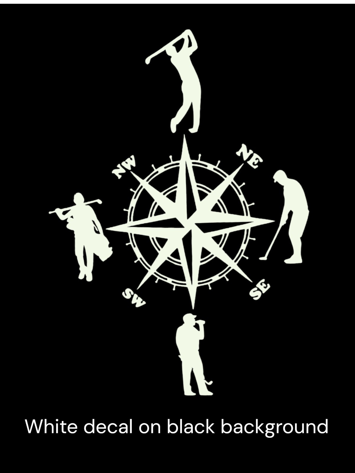 compass golfing Decal for car Windows Laptops most Smooth Surfaces