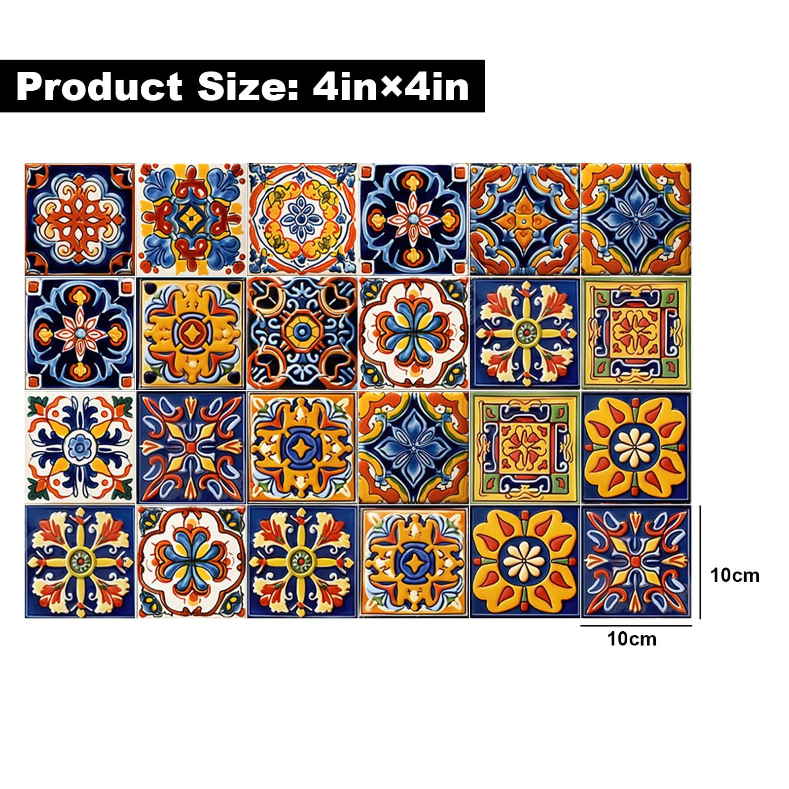 48Pcs Tile Sticker Peel and Stick, Kitchen Wall Decals Stick on Tile Adhesive…
