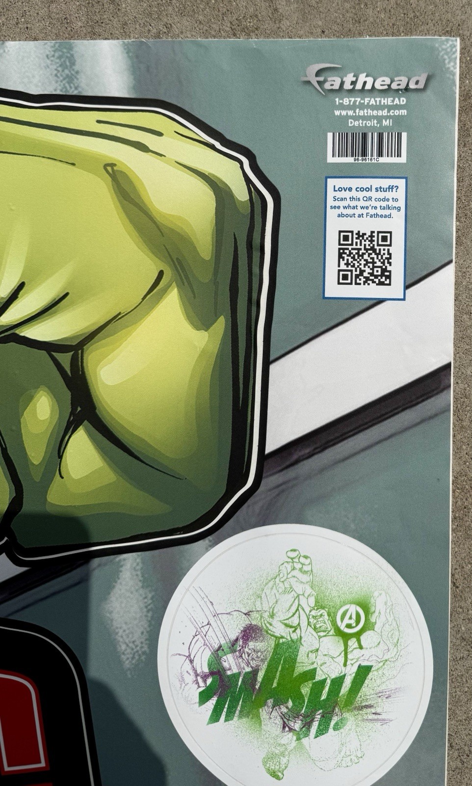 Marvel Avengers Hulk Fathead Giant Wall Decal 75” x 50” 2015 Complete Pre-Owned