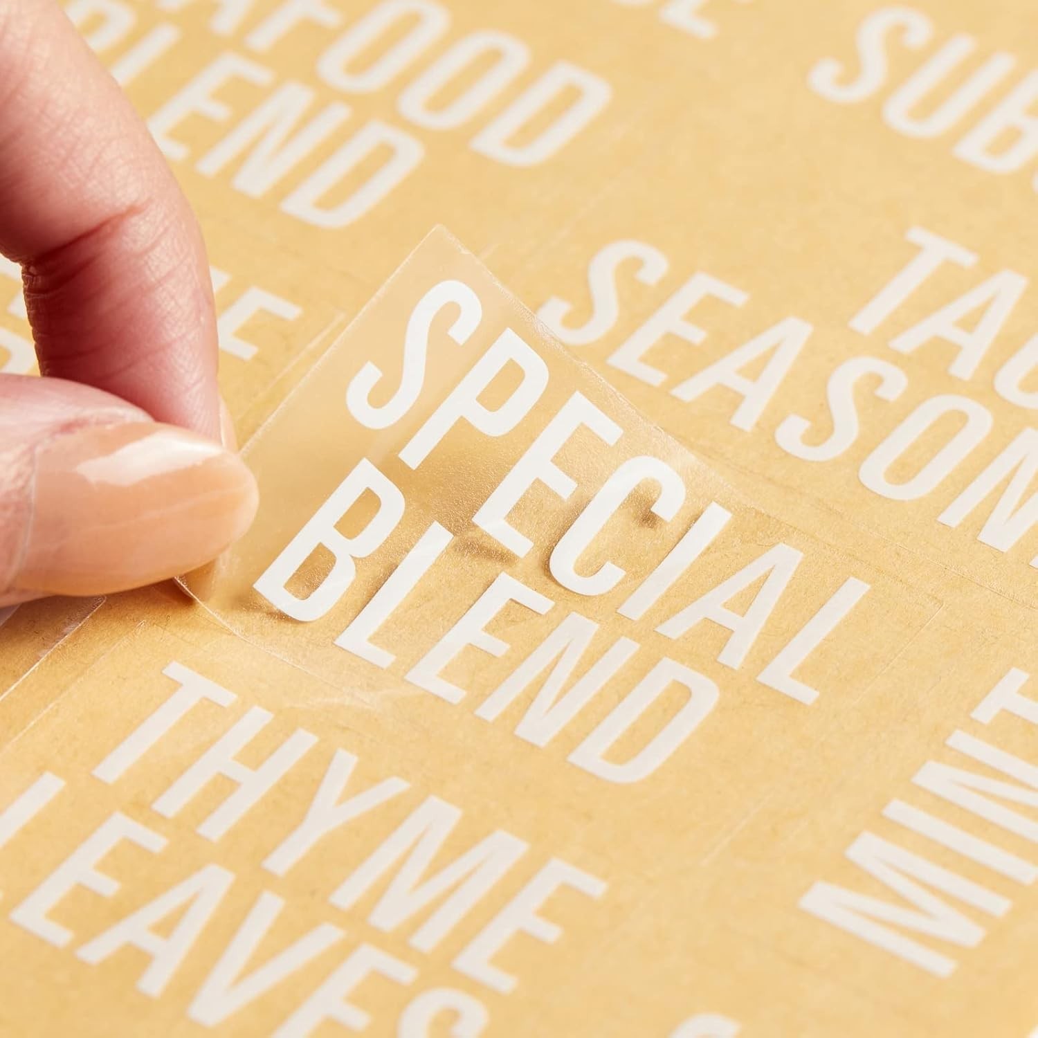 Talented Kitchen Spice Labels Stickers – 134-Count White Glossy Vinyl Minimalist