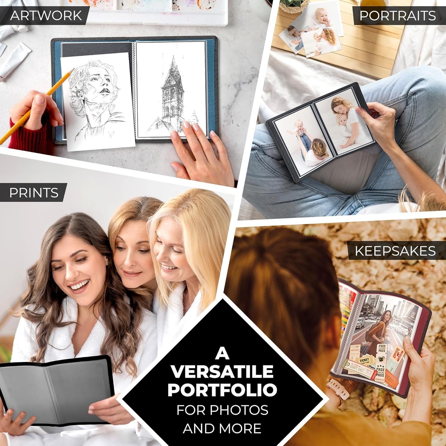 Dunwell Small Photo Album 5X7 (2-Pack, Black), Mounting Paper 5 X 7 Photo & Art