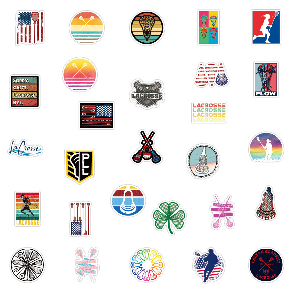 100Pcs Lacrosse Tennis Sticker for Adults Teens Girls Scrapbooking Water Bottles