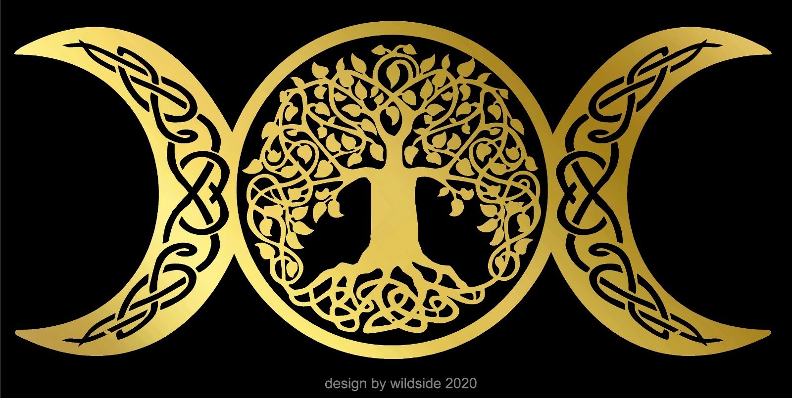 Triple Moon Goddess Decal Tree Of Life Wicca Pagan Witch vinyl altar sticker