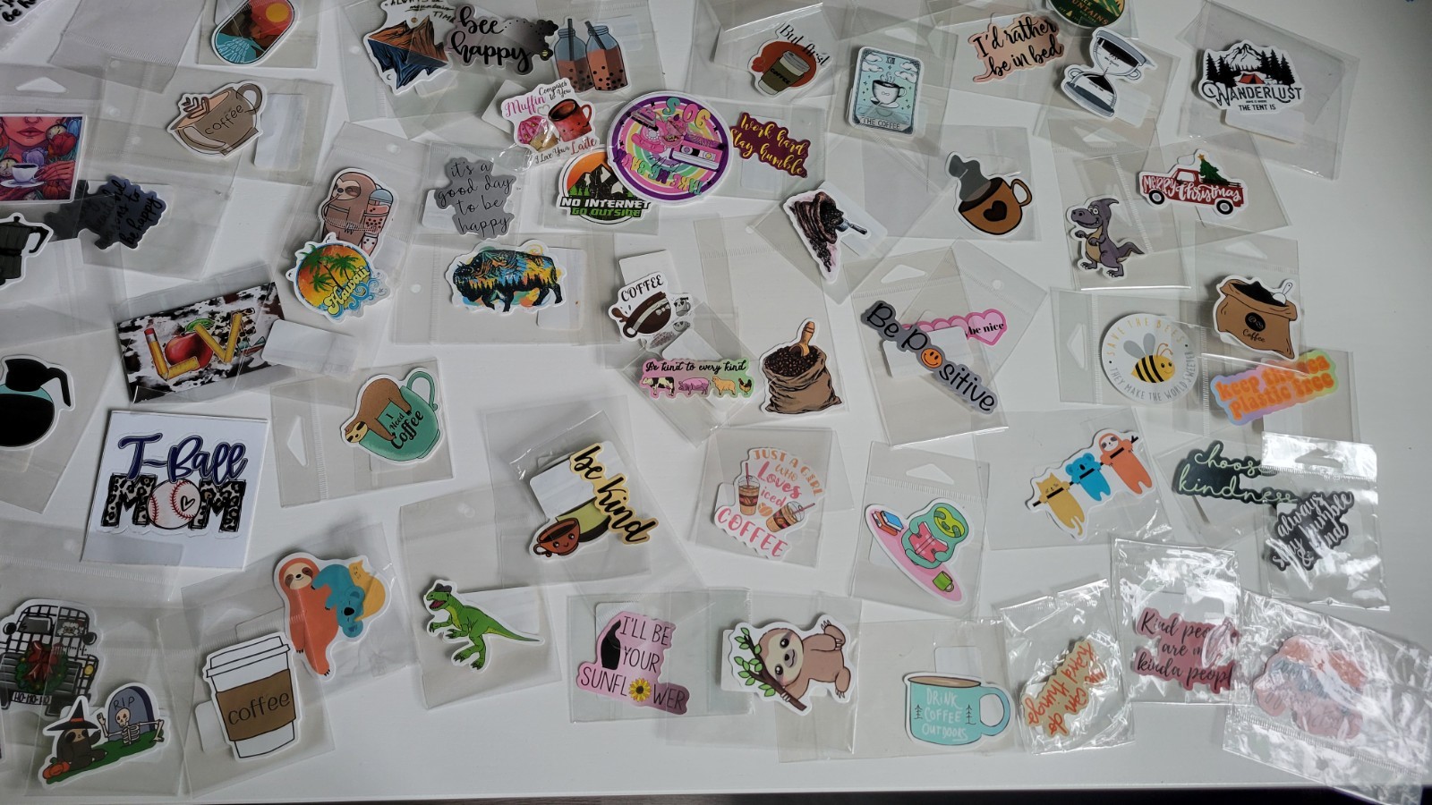 Large Lot of Miscellaneous Stickers Mixed Designs Vinyl Decals Assorted Bundle