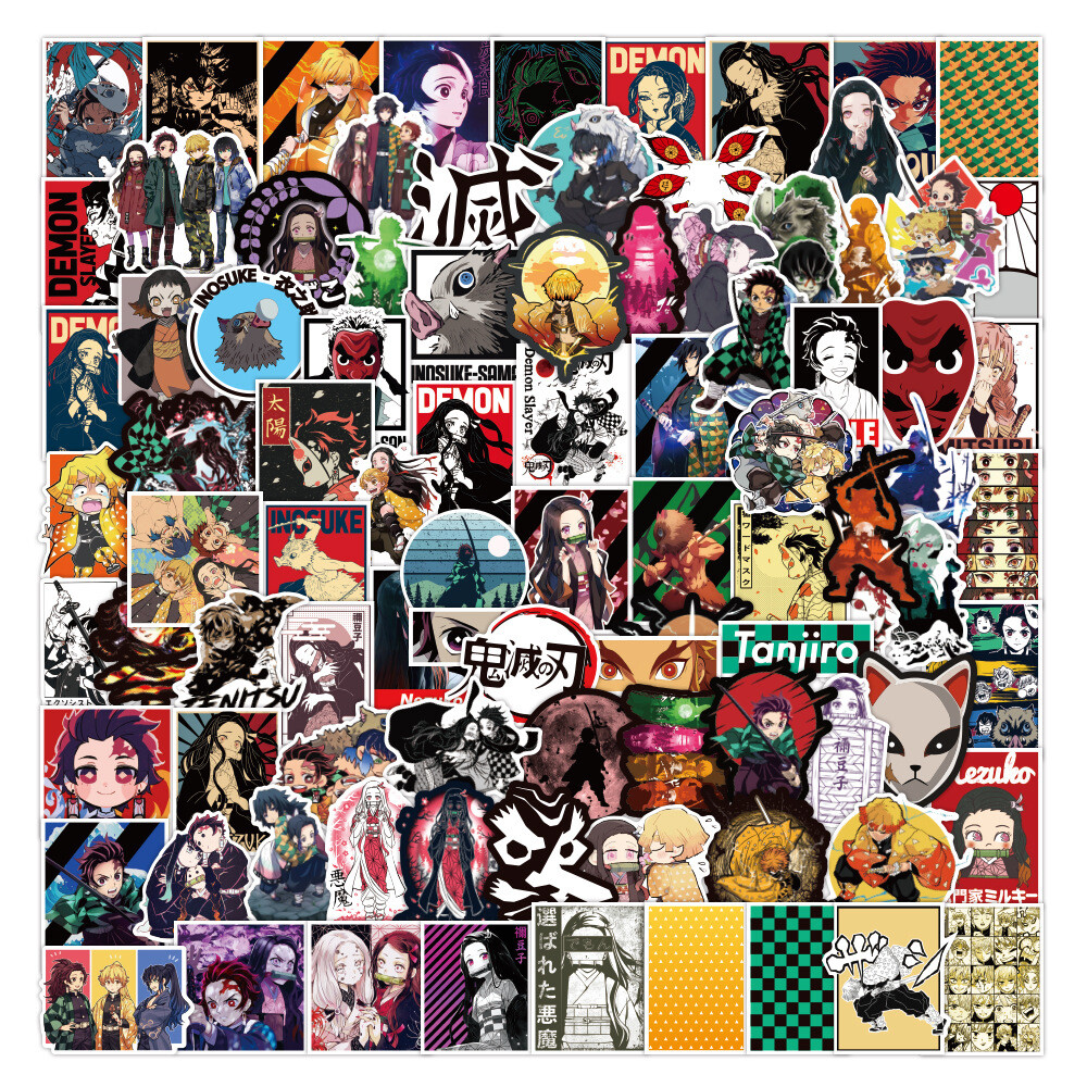 100Pcs Demon Slayer Anime Sticker for Teens Girl Water Bottles Waterproof