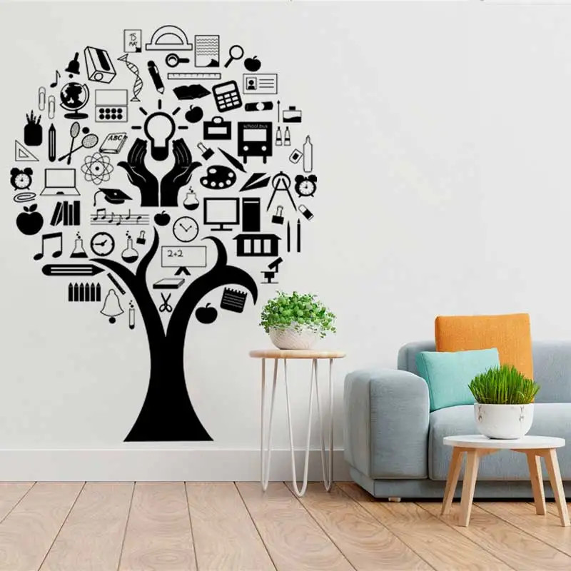 Book Tree Wall Stickers Reading Library Bookstore Science Experiment Stickers