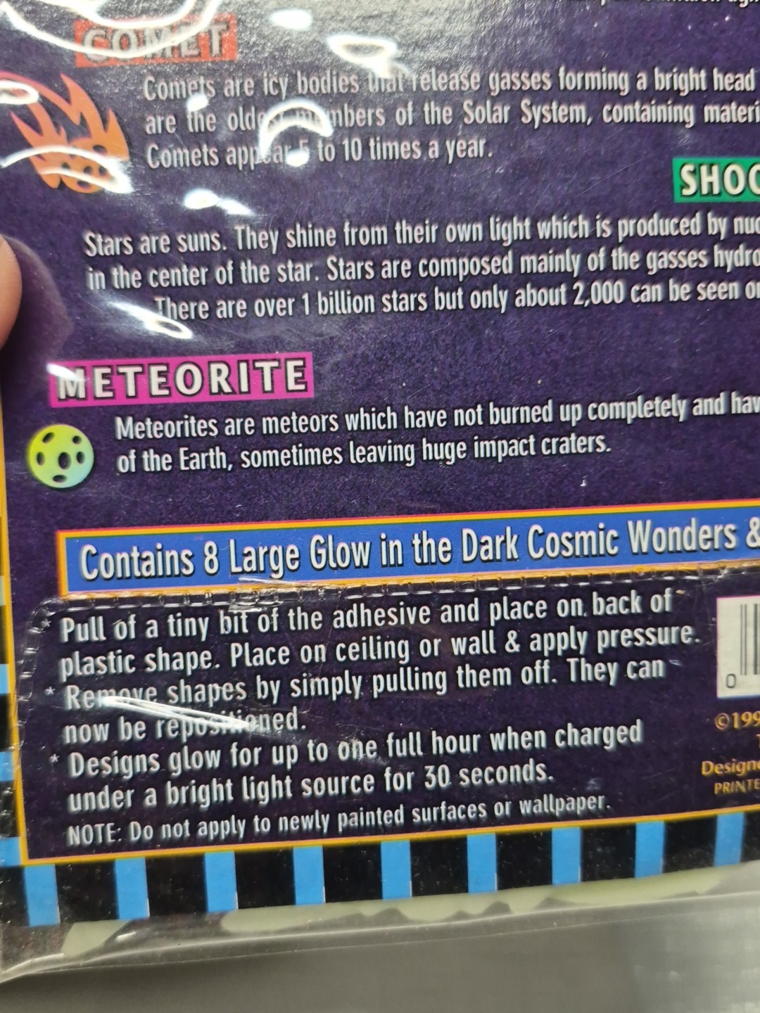 Vintage Illuminations 1997 Glow In The Dark Ceiling Stars Planets Comets Cosmos