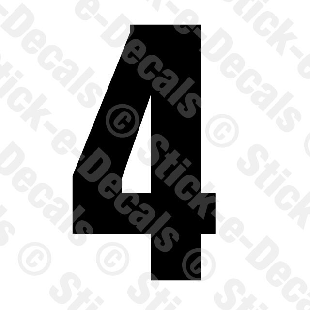 NUMBER 4 FOUR Vinyl Die Cut Decal Sticker – RACING NUMBER – AC