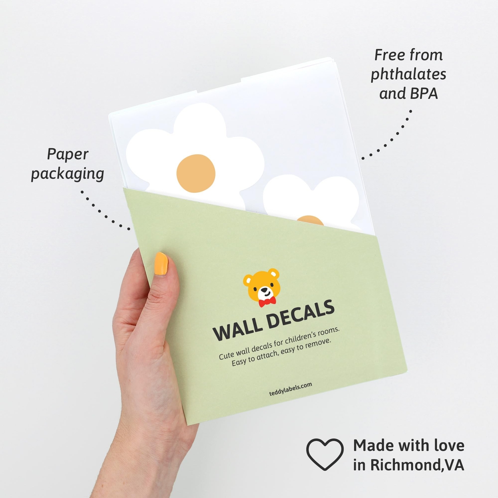 Daisy White Flowers Decals – Easy-to-Apply & Removable Wall Stickers: Transfo…