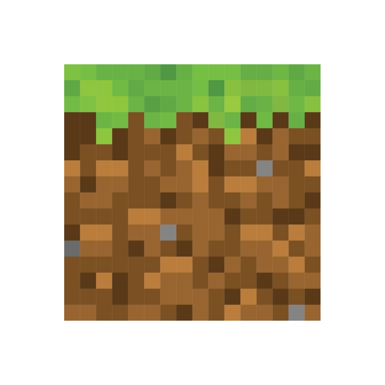 Mine Themed Grass Block Wall Decal – 12" x 12" – Peel and Stick