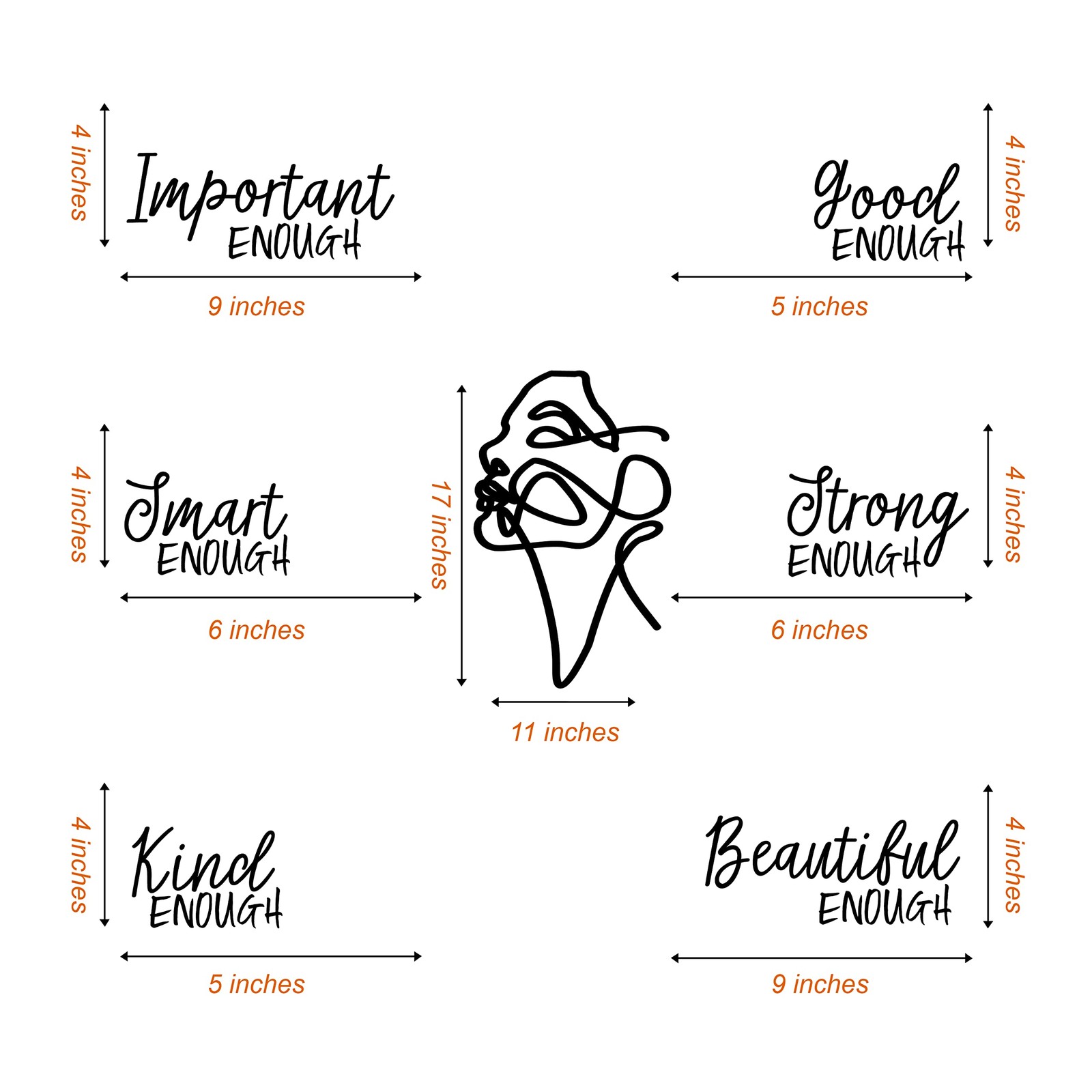 Inspirational Wall Decals for Line Art Set Quote Sticker Motivational Office …