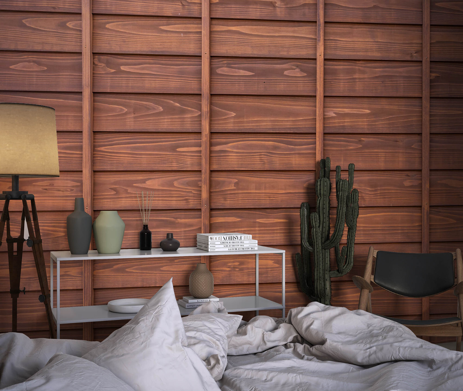 Wooden Wall Mural, Japanese Style Wallpaper, Rustic Wall Art. Self-adhesive
