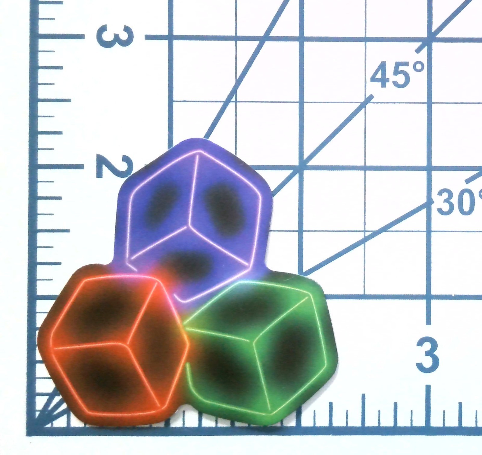 Neon Dice Cubes Sticker Die Cut Vinyl Decal Gaming Gamer Abstract Laptop Journal