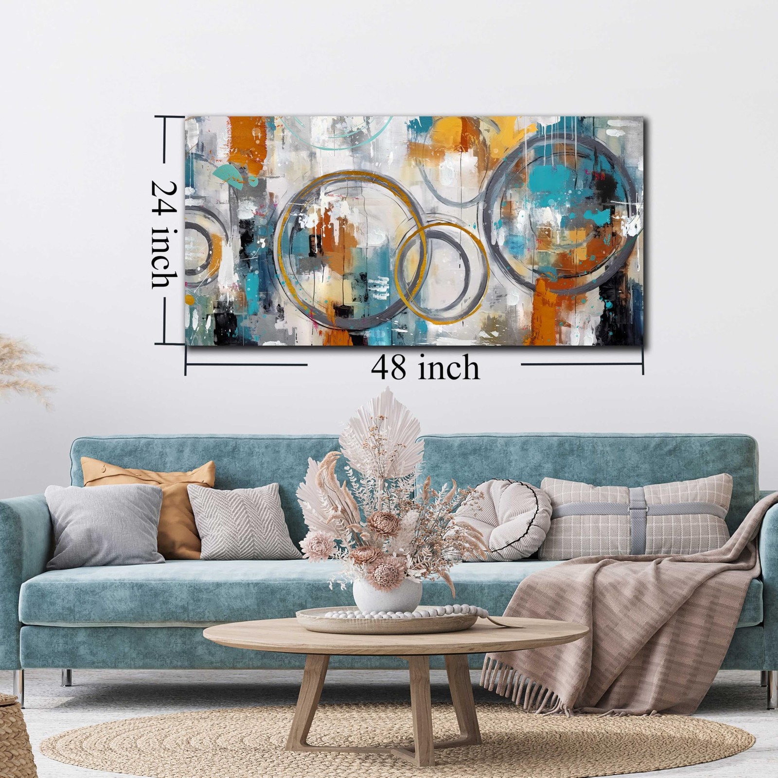 JKWALL77 Modern Wall Art for Office Decor – Abstract Canvas Wall Art – Wall P…