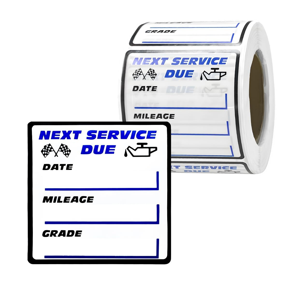 300 Pcs 2×2 Inch Oil Change Stickers Auto Windshield Service Reminder