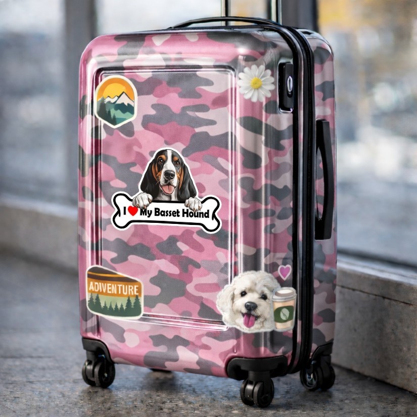 I Love My Basset Hound, Dog, Pet, Sticker, Peel N' Stick, Different Sizes