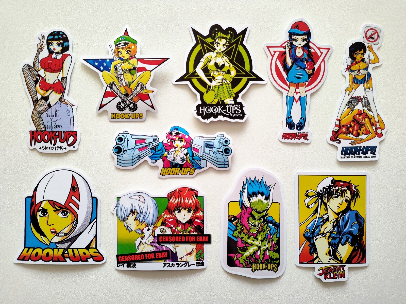 Hook-Ups Sticker Pack SET 7 Reproduction skateboarding toy machine flip Anime