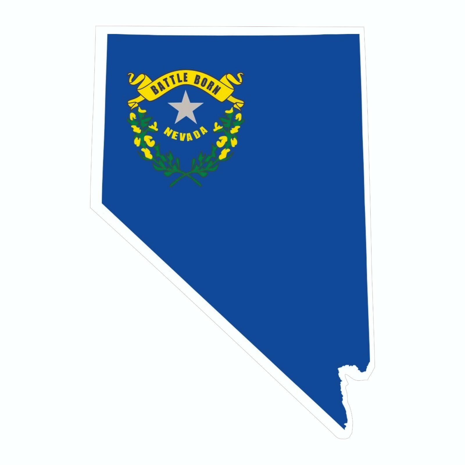 Nevada State Map Outline with Flag Sticker, Decal, Vacation Sticker