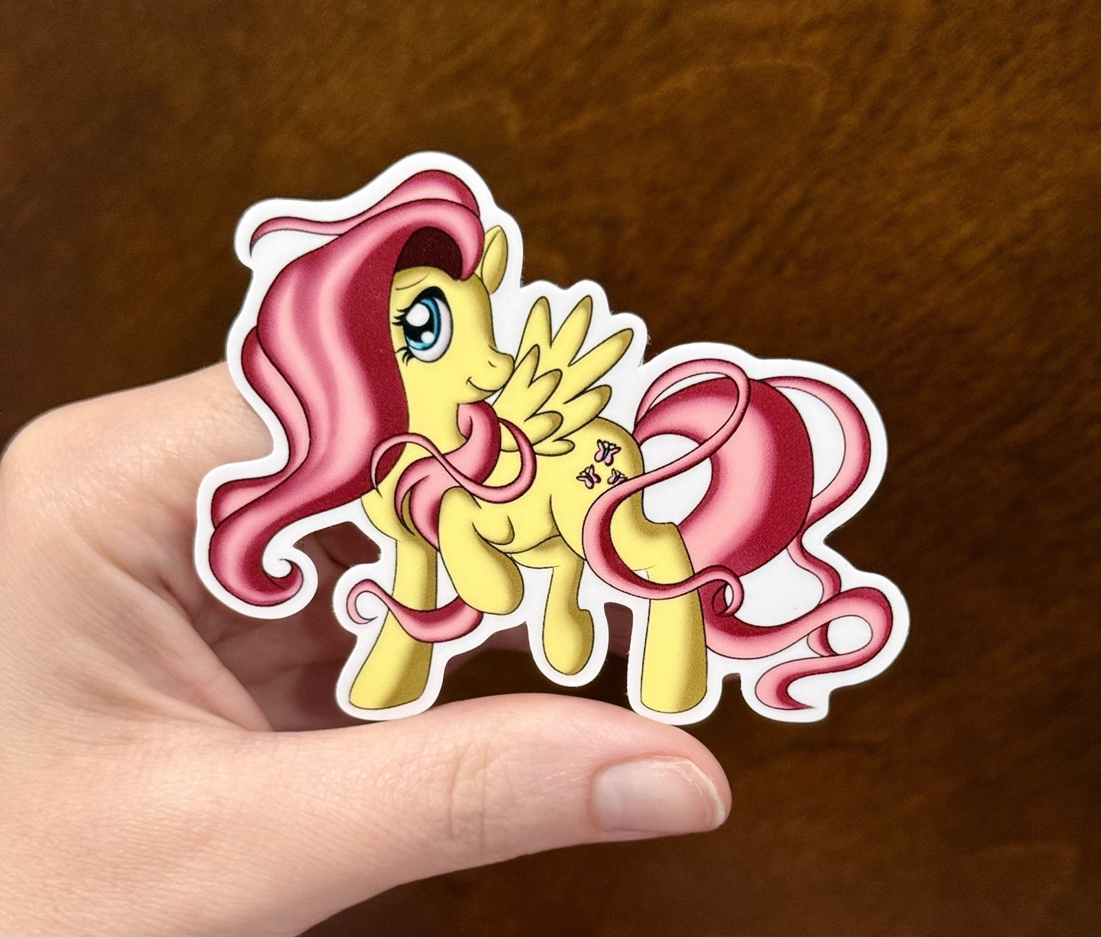 3” My Little Pony Fluttershy Pink Butterflies Cutie Mark Vinyl Sticker