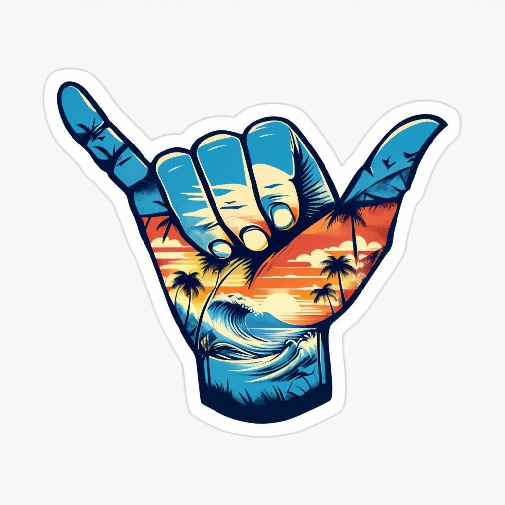 New 3” Hang Loose Vinyl Decal Sticker For Stanley Cups Mugs Cars Glass Hawaii