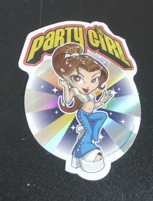 Party Girl 2003 Y2K ODM Brand Imports Prism Holo Girl Power Vending Sticker