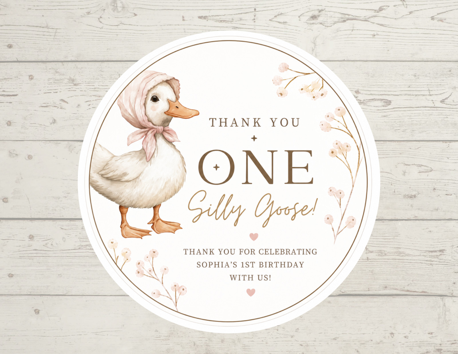 baby silly goose Birthday stickers personalized