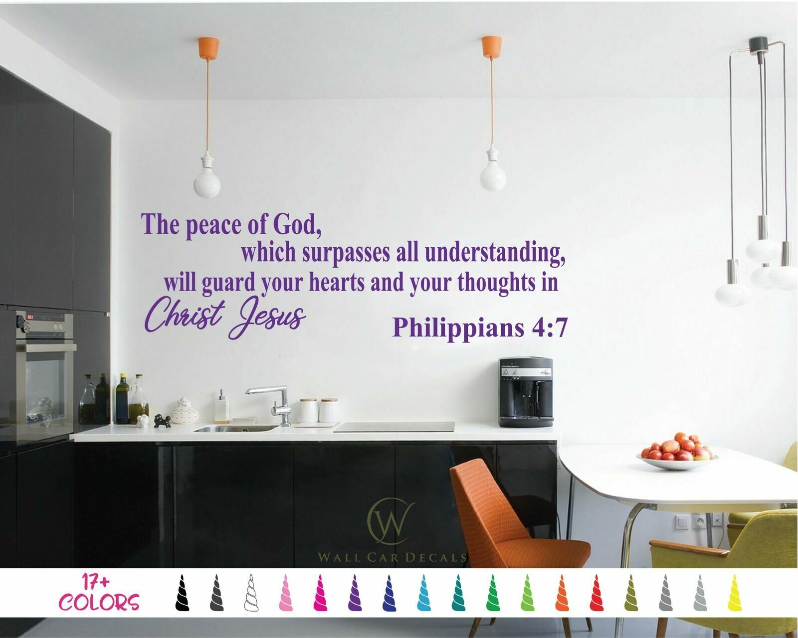 Philippian 4:7 Peace God Christ Jesus Bible Verse Wall Quote Vinyl Decal Sticker
