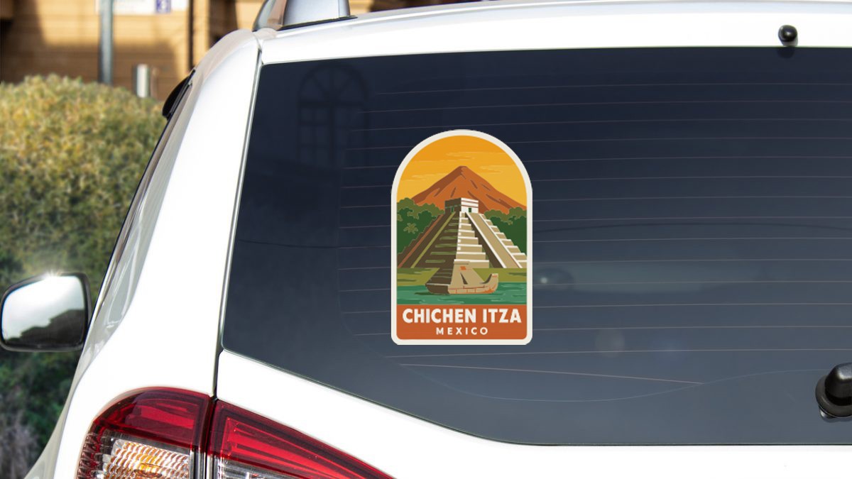 Chichen Itza Mexico Sticker Decal Vinyl Die-Cut Symbolic Landmark Design