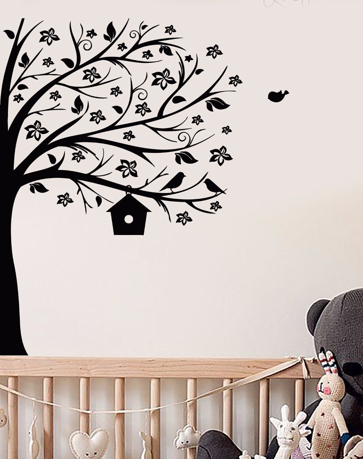 Vinyl Wall Decal Tree Birds Children's Playroom Branches Stickers (918ig)