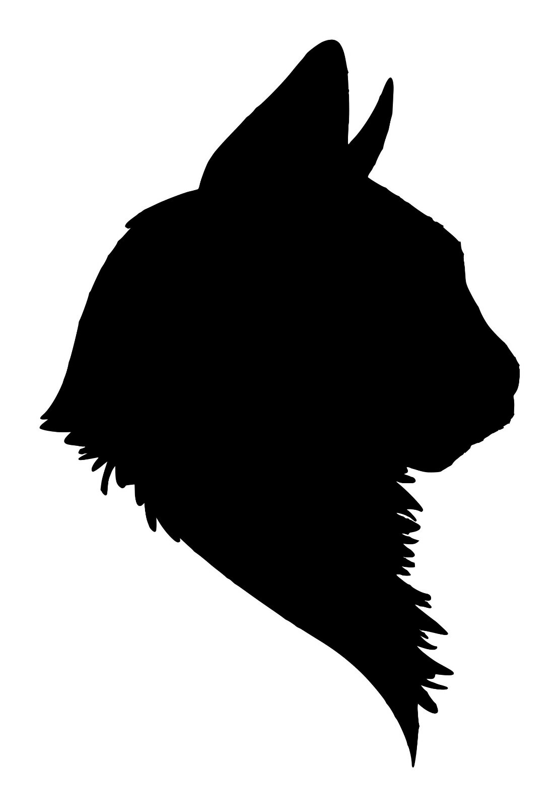 Cat Head Vinyl Decal Sticker – Profile Silhouette Feline Kitten Pet