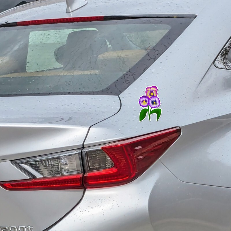 Pansy Flower Vinyl Sticker Beautiful Waterproof Floral Decals Die Cut Car Laptop