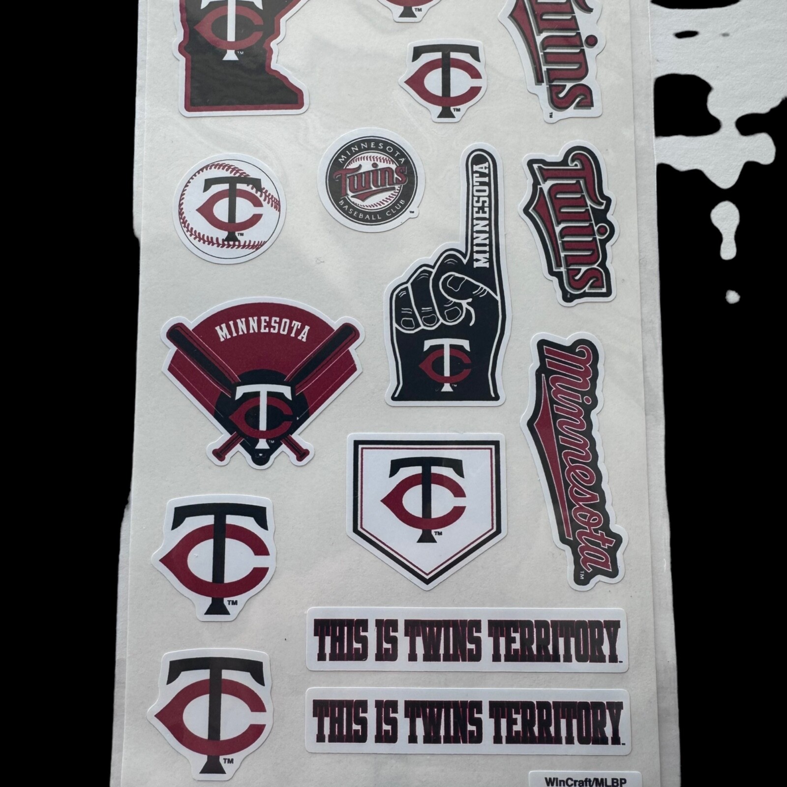 Minnesota TWINS MLB Face Cal Repositionable Safe Decals Wincraft Red Blue 15