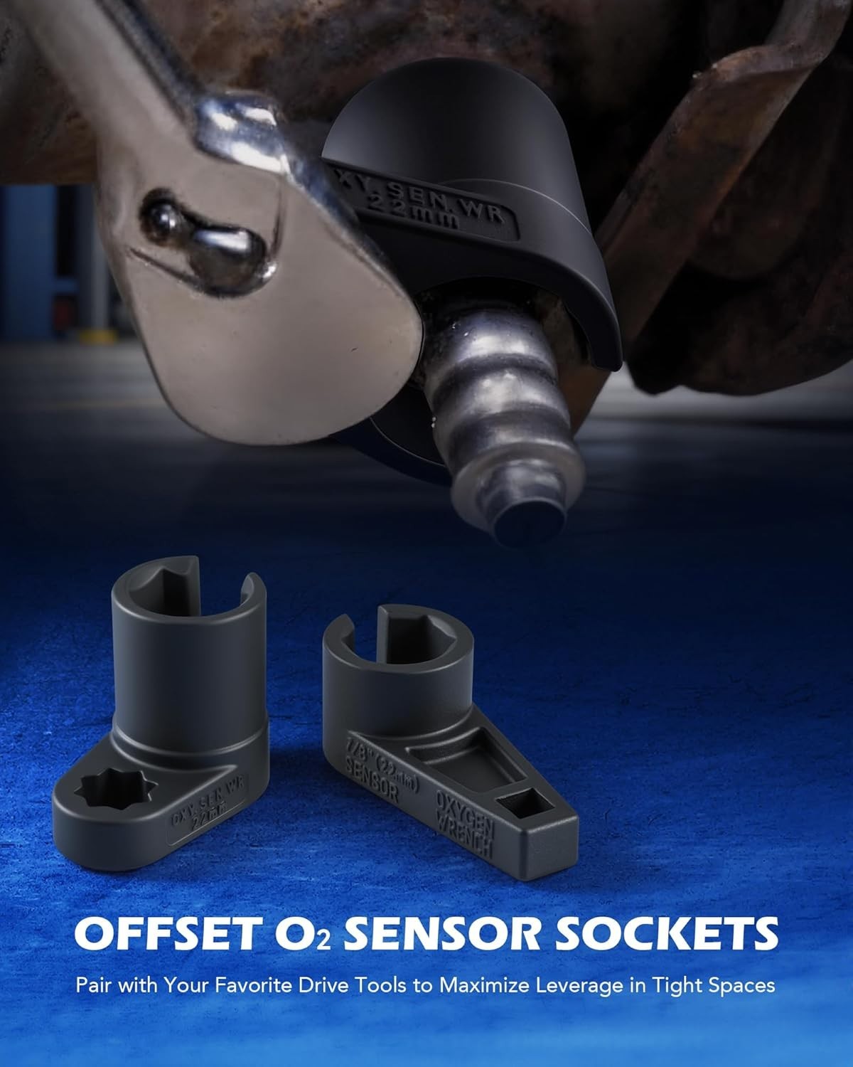 7pc Oxygen Sensor Socket Set, 1/2 & 3/8 in. Drive O2 Sensor Removal Set with …