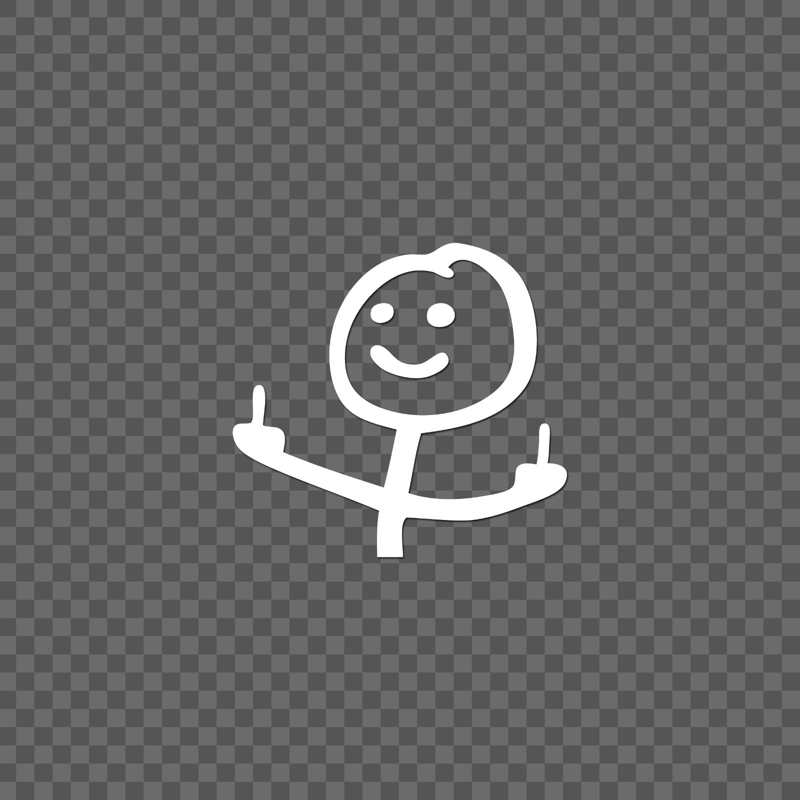 Middle Finger Stick Figure Guy Decal Window Sticker Funny | 28 Different Colors!