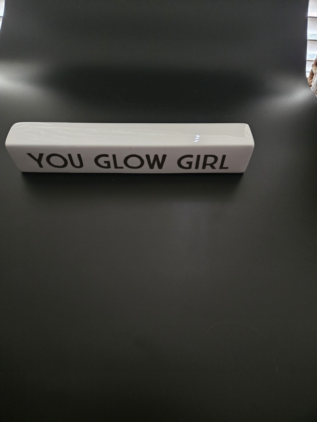 'You Glow Girl'Inspirational Text Ceramic Decor White/Gold