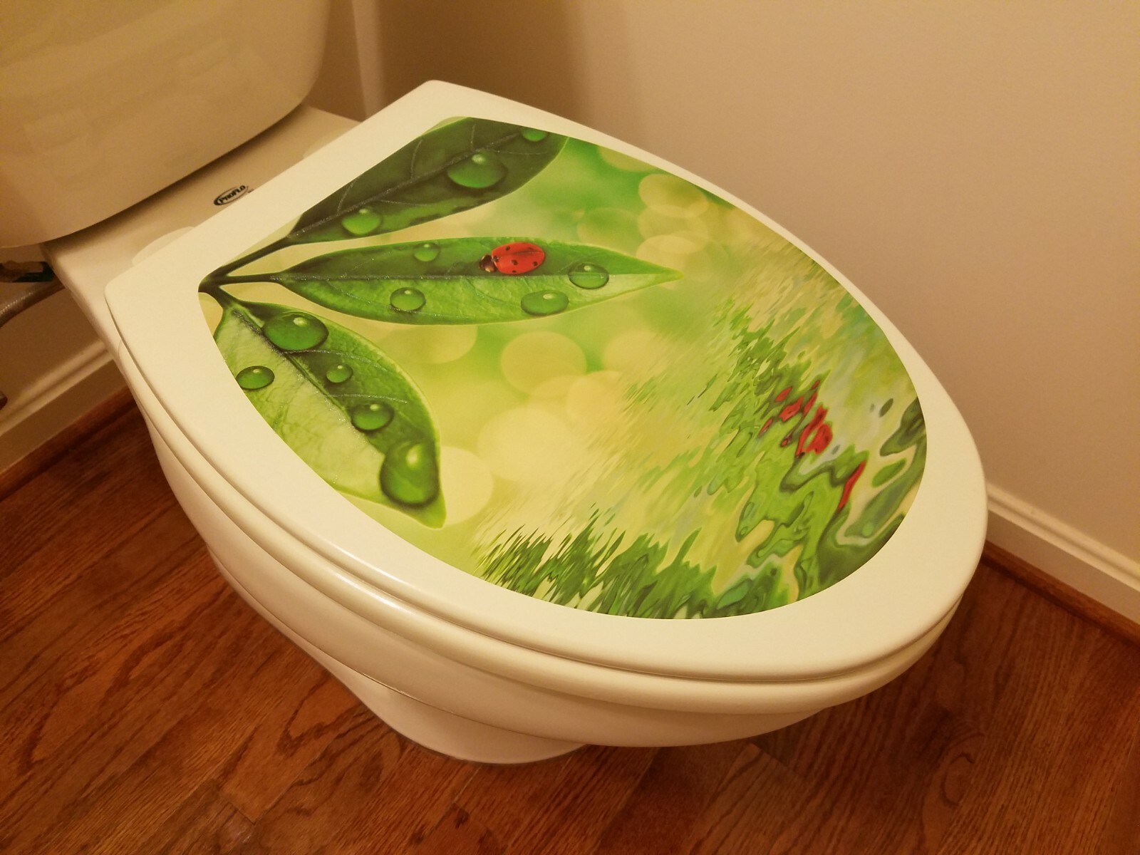 Brand New Toilet Seat Lid Cover Decal Sticker – Cute Ladybug – Free Shipping !!!