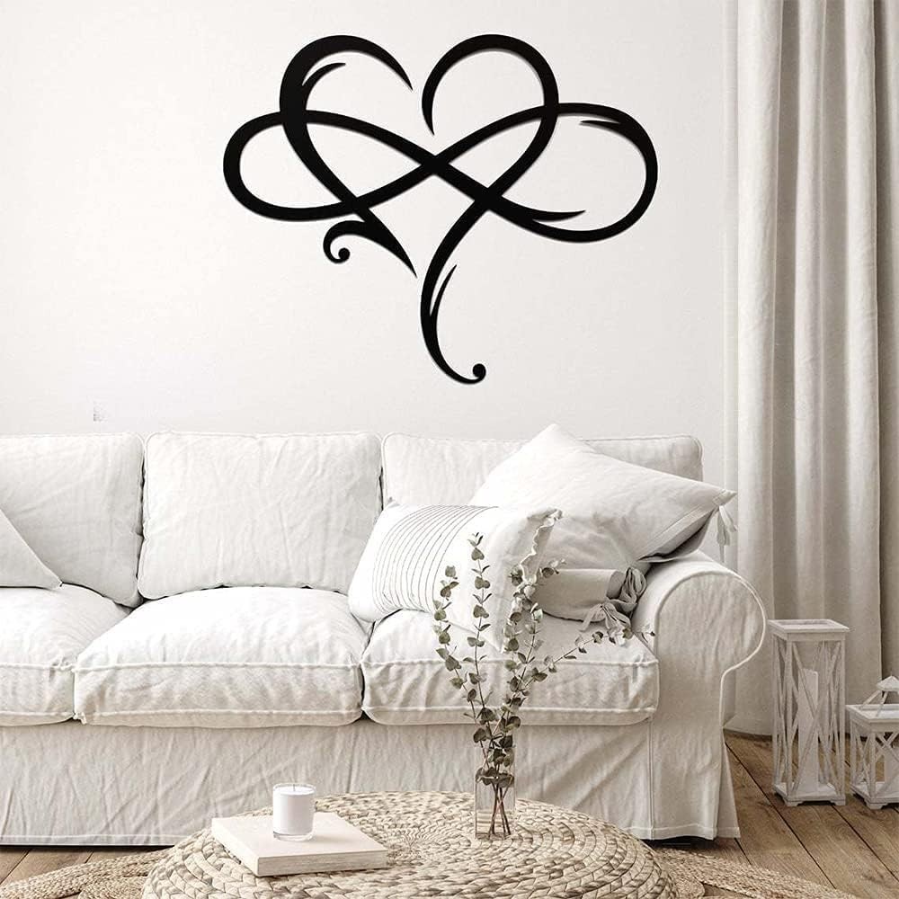 Infinity Heart Metal Wall Art – Elegant Love Sign for Home Décor 13.8"x11.4"