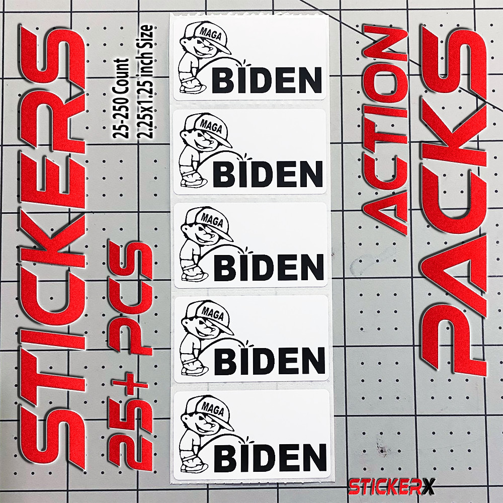Piss On Biden Sticker – MAGA FJB – Bulk 25+ PCS Stickers Statement Action Packs