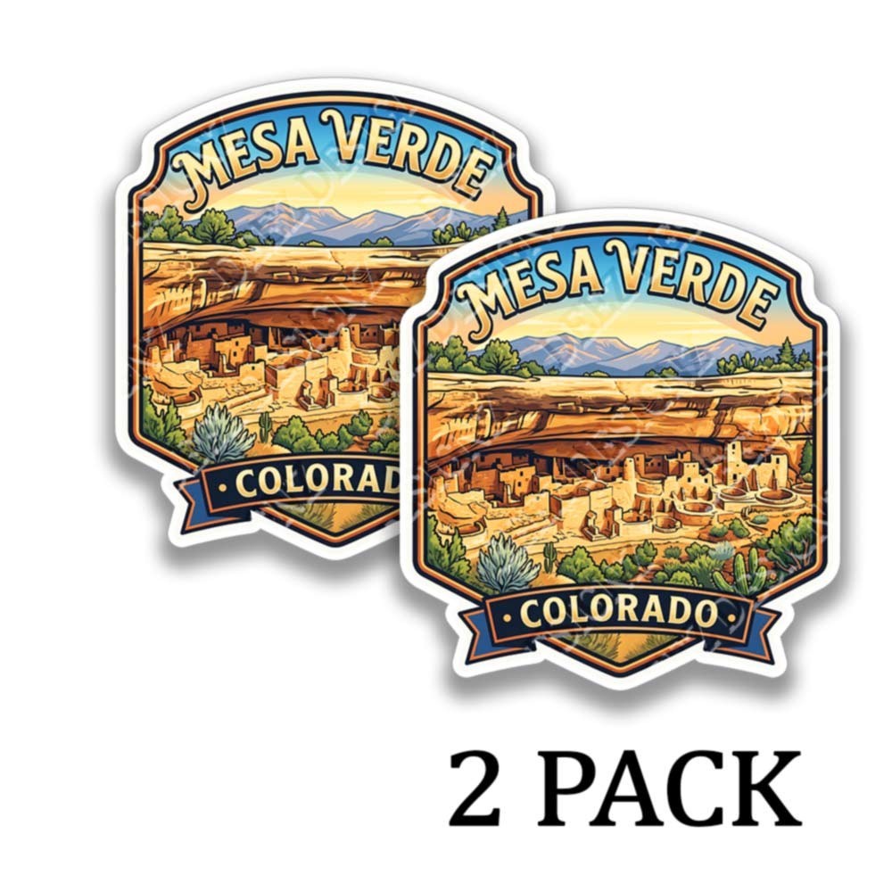 Mesa Verde National Park Cliff Dwellings Vinyl Decal Travel Sticker 2 Pack 44275